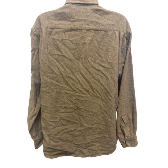 VTG David Taylor Mens L 100% Cotton Long sleeve Button down Green Brown Green - Picture 4 of 4